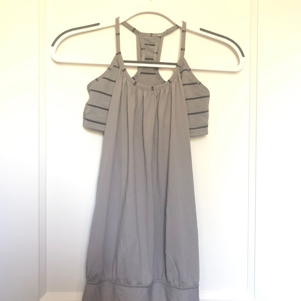 Lululemon Bra Top 'No Limits' | Grey Striped
